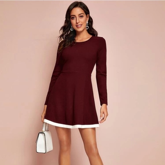SHEIN Dresses & Skirts - NWOT Contrast Trim Skater Dress